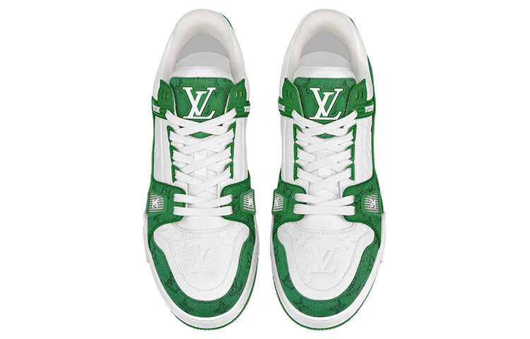 LOUIS VUITTON Trainers White Green Monogram