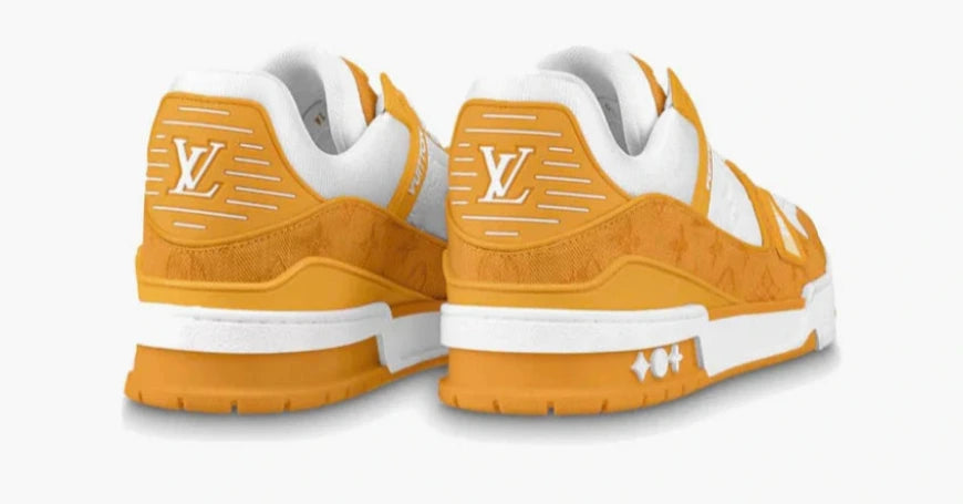 Louis Vuitton Trainer Yellow Monogram Denim White