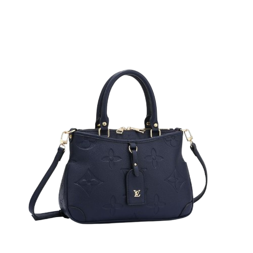 LV Leather tote Bag – Blue lv logo